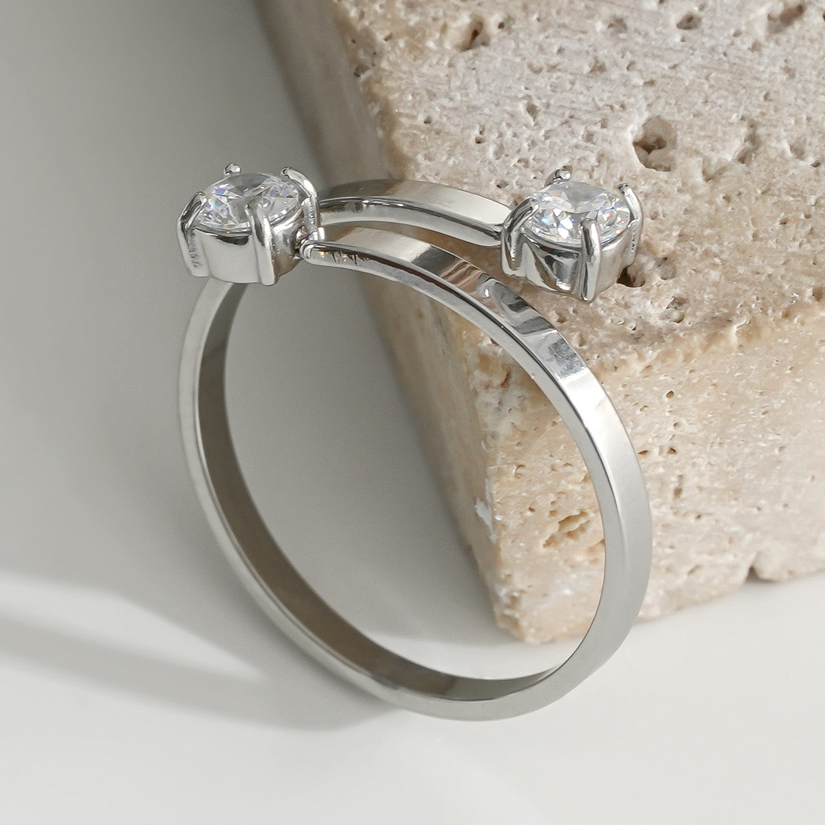 Bague « Leila » taille unique, réglable (100% acier inoxydable)