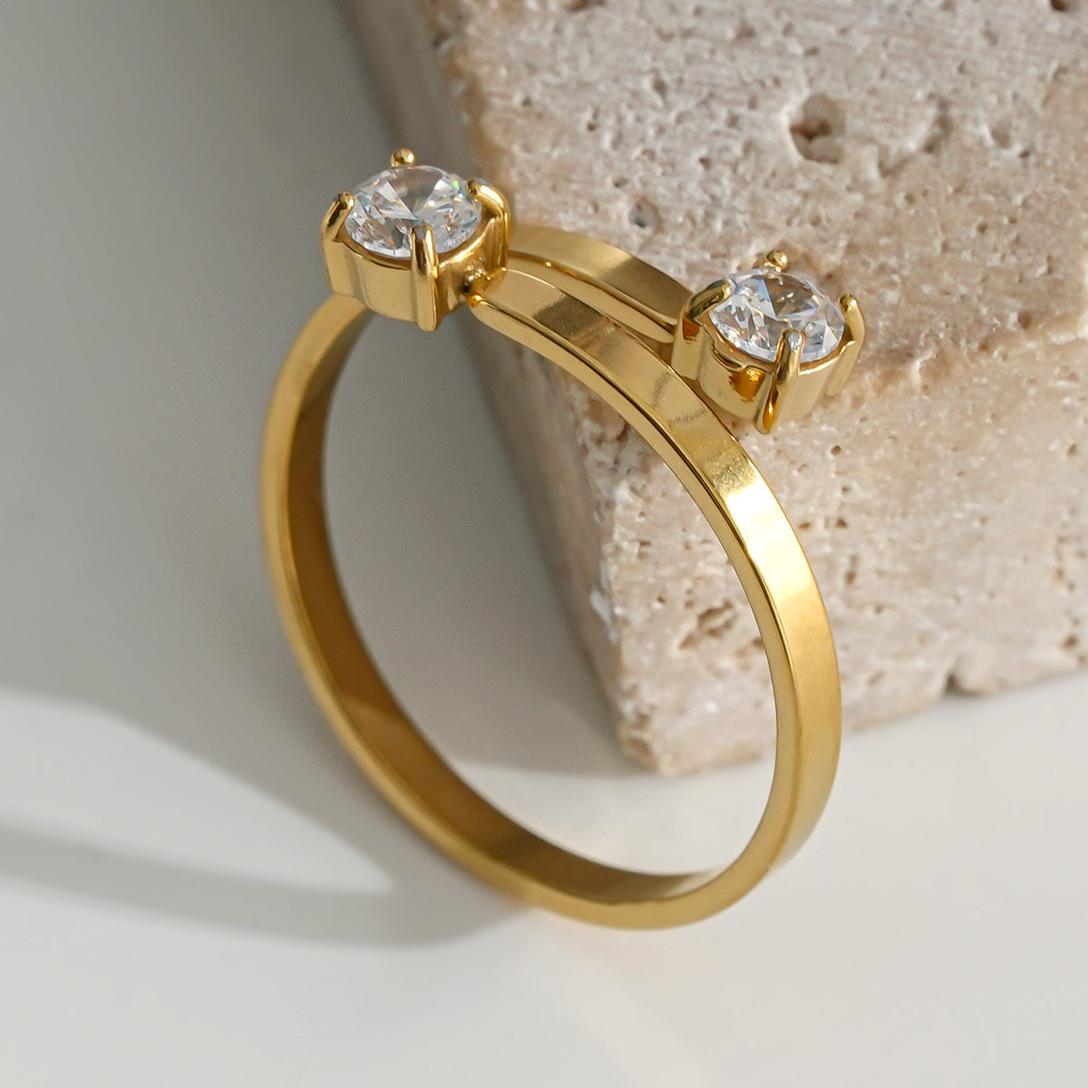 Bague « Leila » taille unique, réglable (100% acier inoxydable)