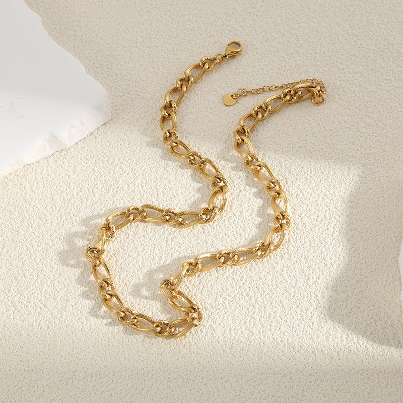 RUPTURE Collier chaîne couleur or (100% acier inoxydable)