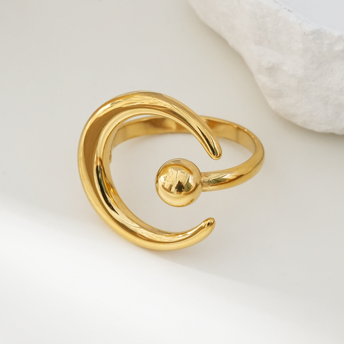 Bague « Lua » Taille Unique réglable (100% acier inoxydable)