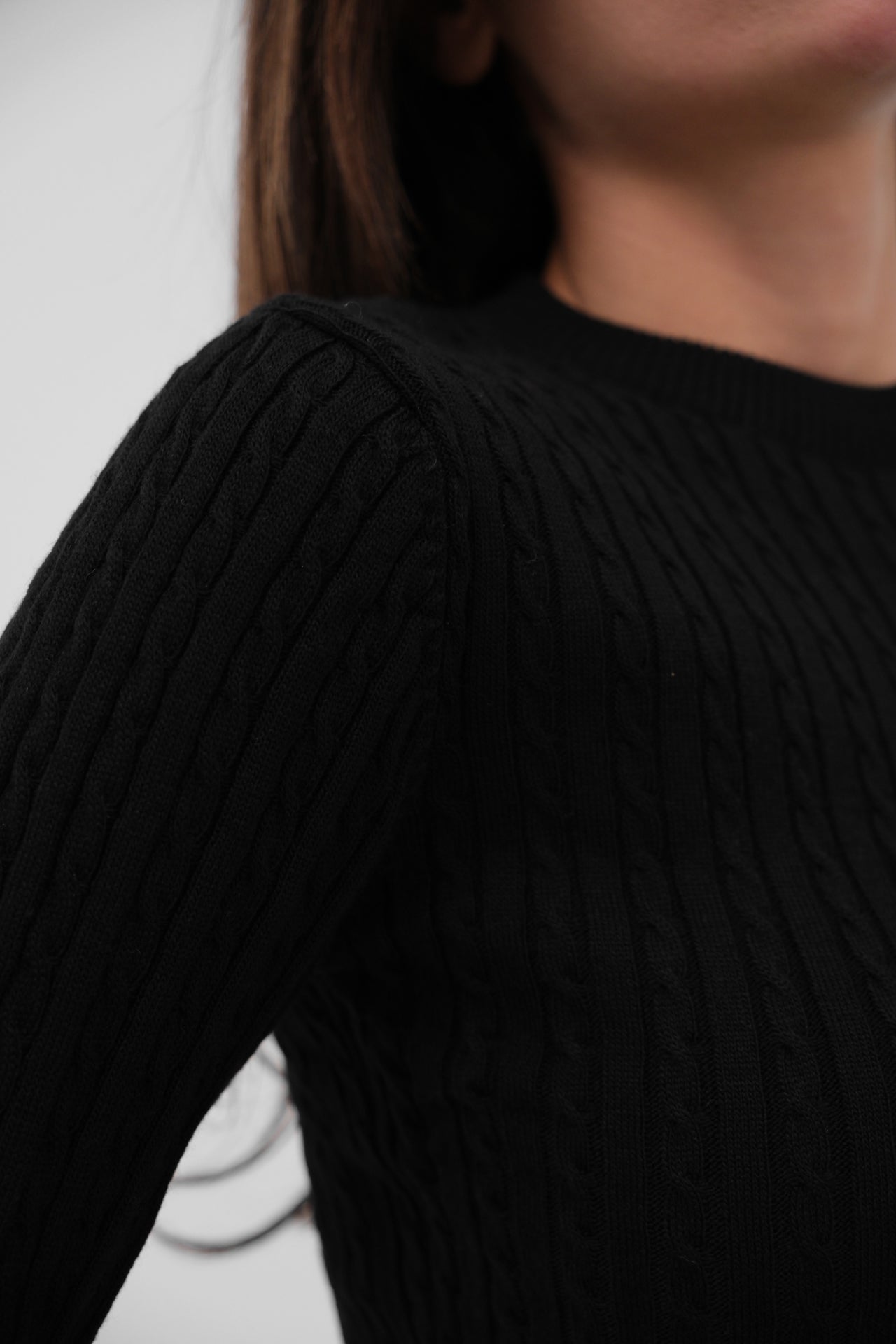 Pull Court Avec Détail En Tricot - Noir